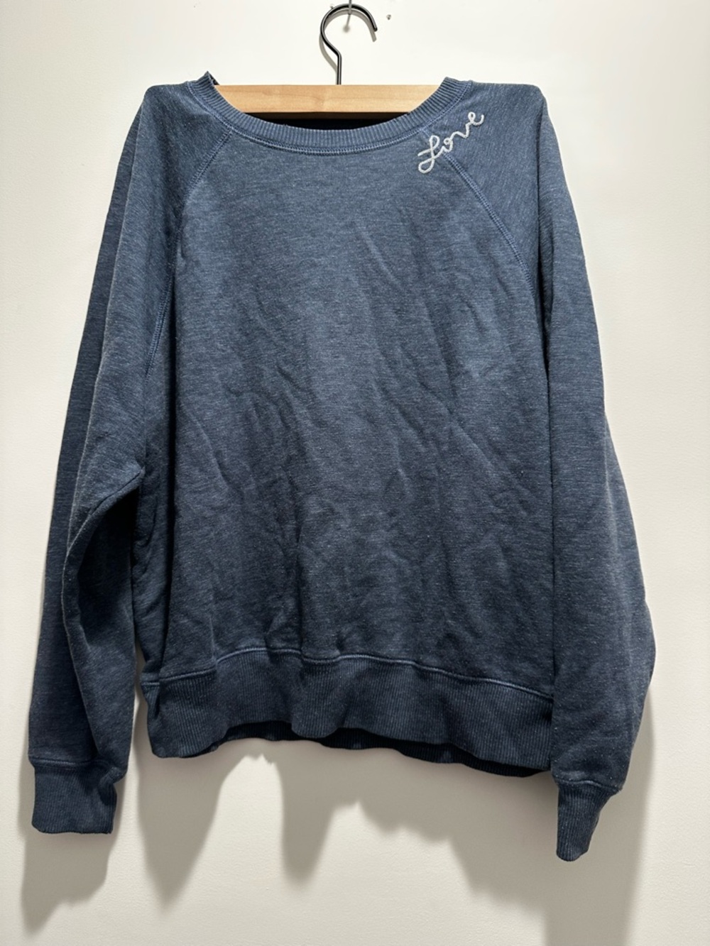 American Eagle Navy Blue Crewneck Sweatshirt with White Label